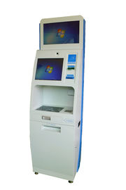Kiosque debout libre d'écran tactile avec le scanner d'identification et le scanner de passeport